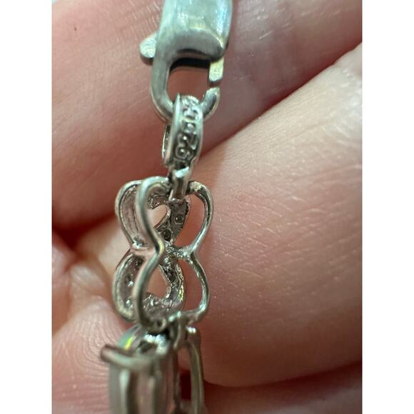Ethiopian Opal Infinity Heart Link Bracelet – 925 Sterling Silver, 7” - Picture 4 of 4